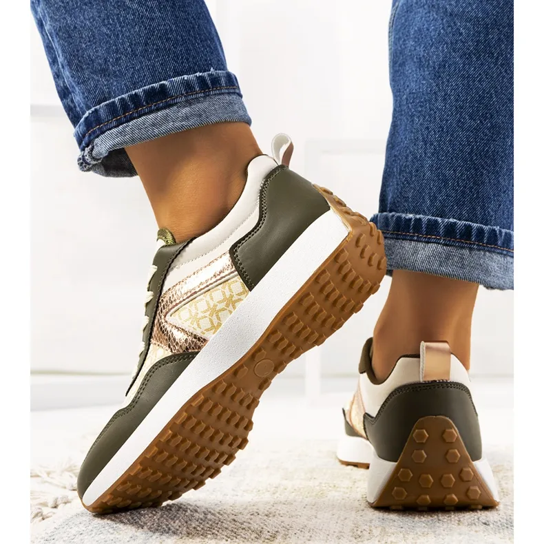 Women's Beige Khaki Green Isham Sneakers