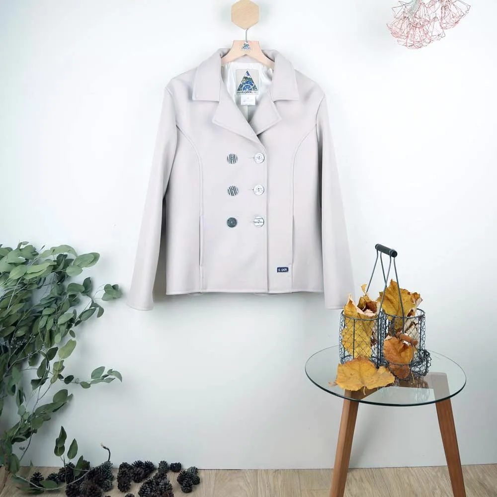 Bayonne, Short Lined Pea Coat Style Vest - Maison Le Glazik