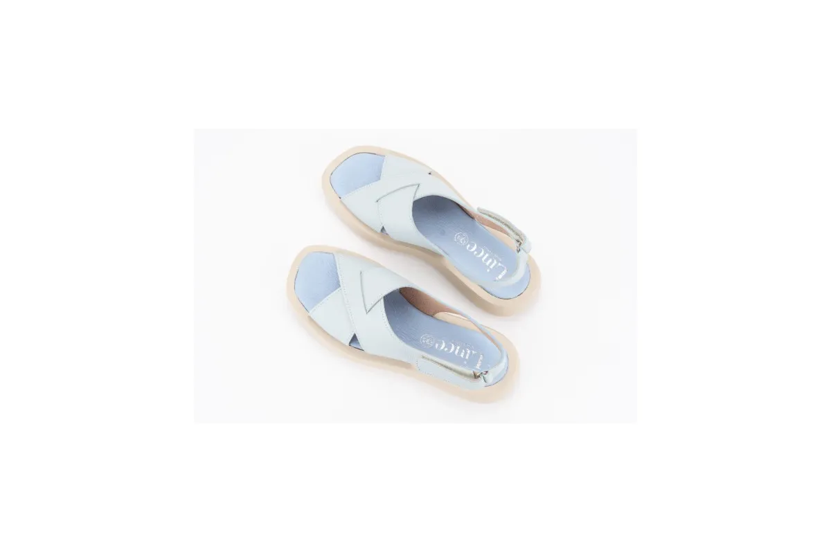 Blue Crossed Platform Sandals