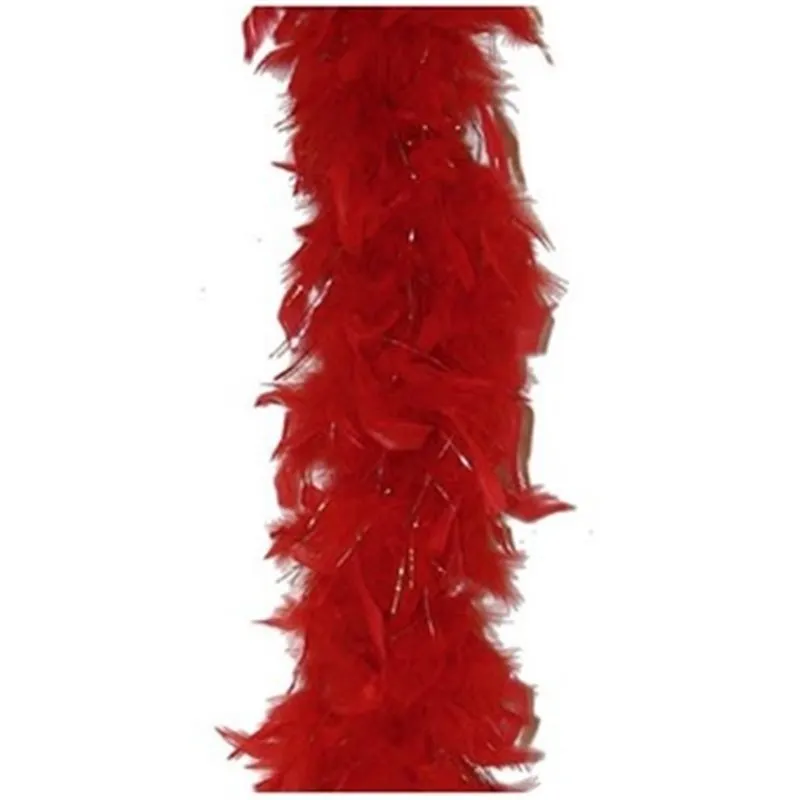 Red silk scarf with silver thread