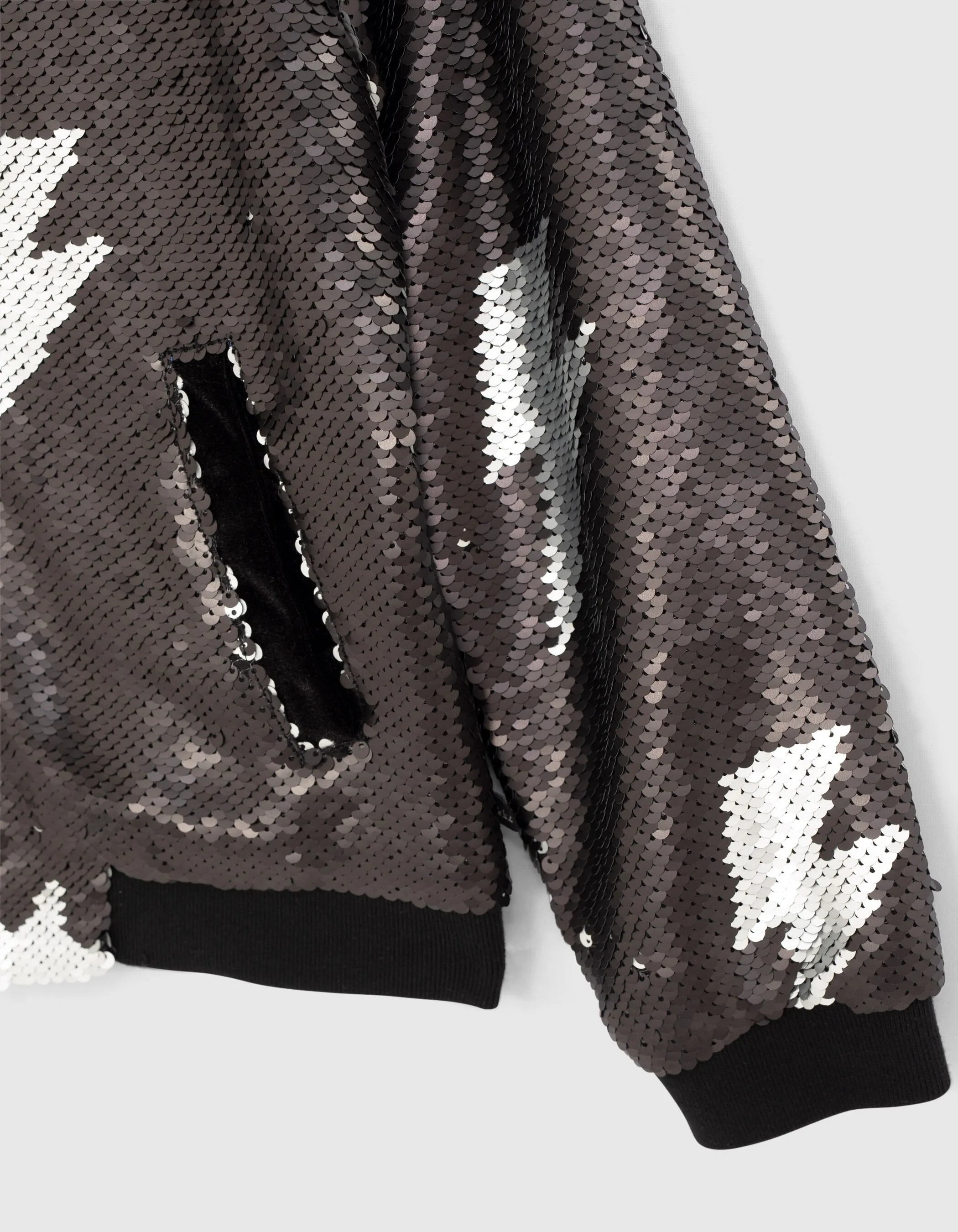 Bomber noir à sequins réversibles fille