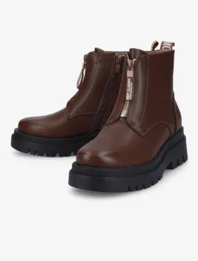 Bottines à zip et semelle crantée stylisée