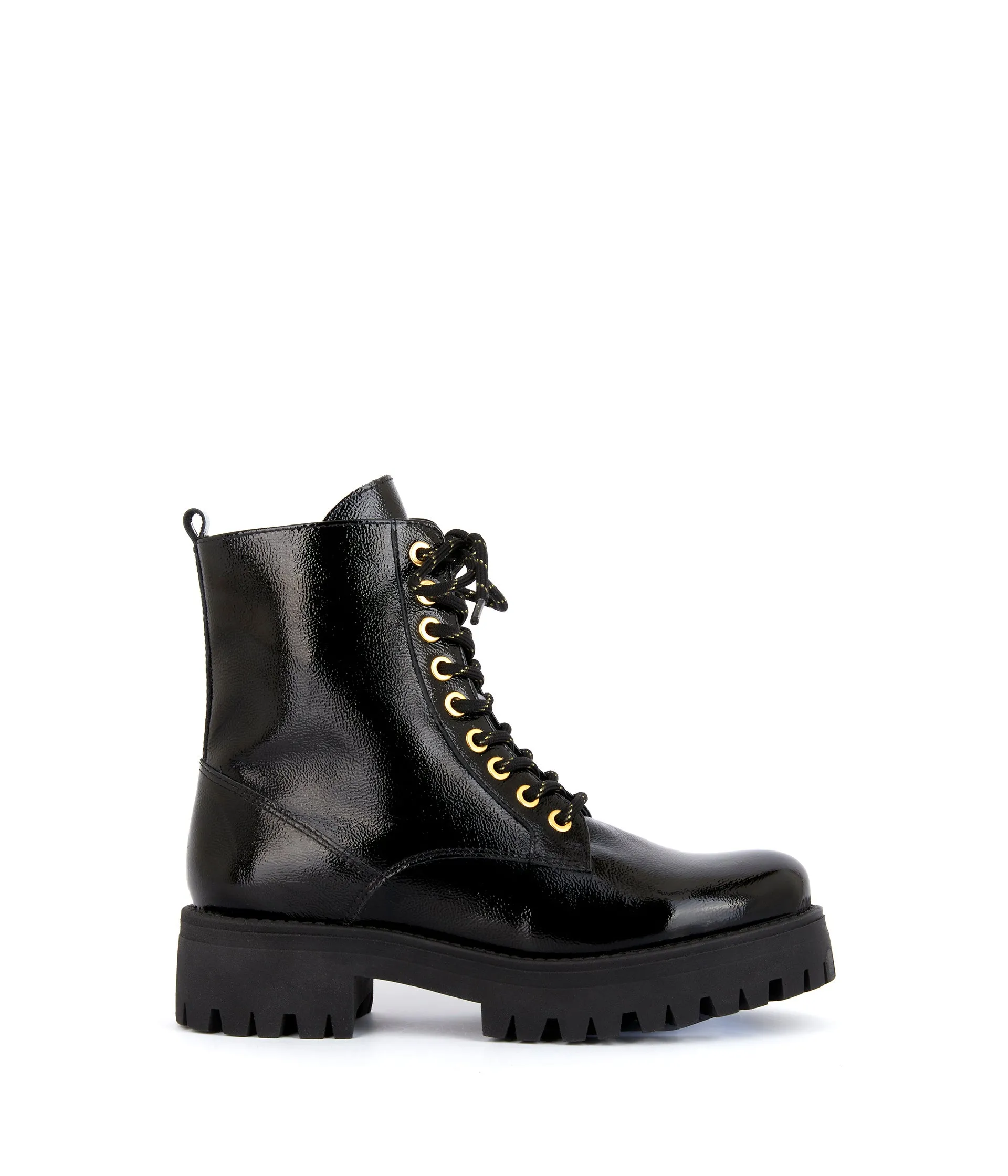 Patent leather lug sole boots Alexandrine