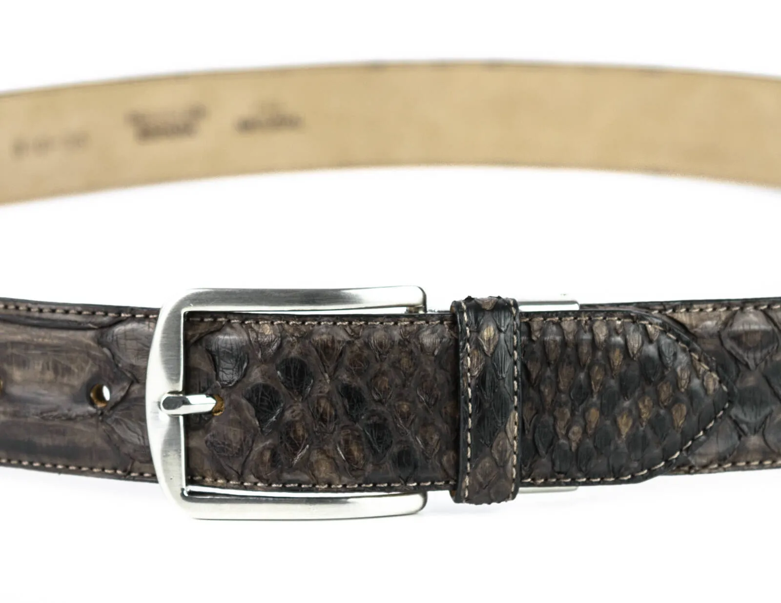 Brown Exotic Natural Python Leather Belt