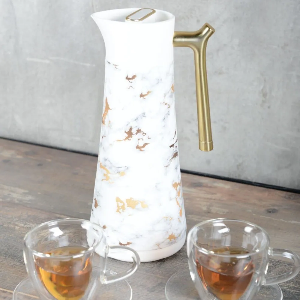 Cafetiere isotherme marbre avec anse doree 1l