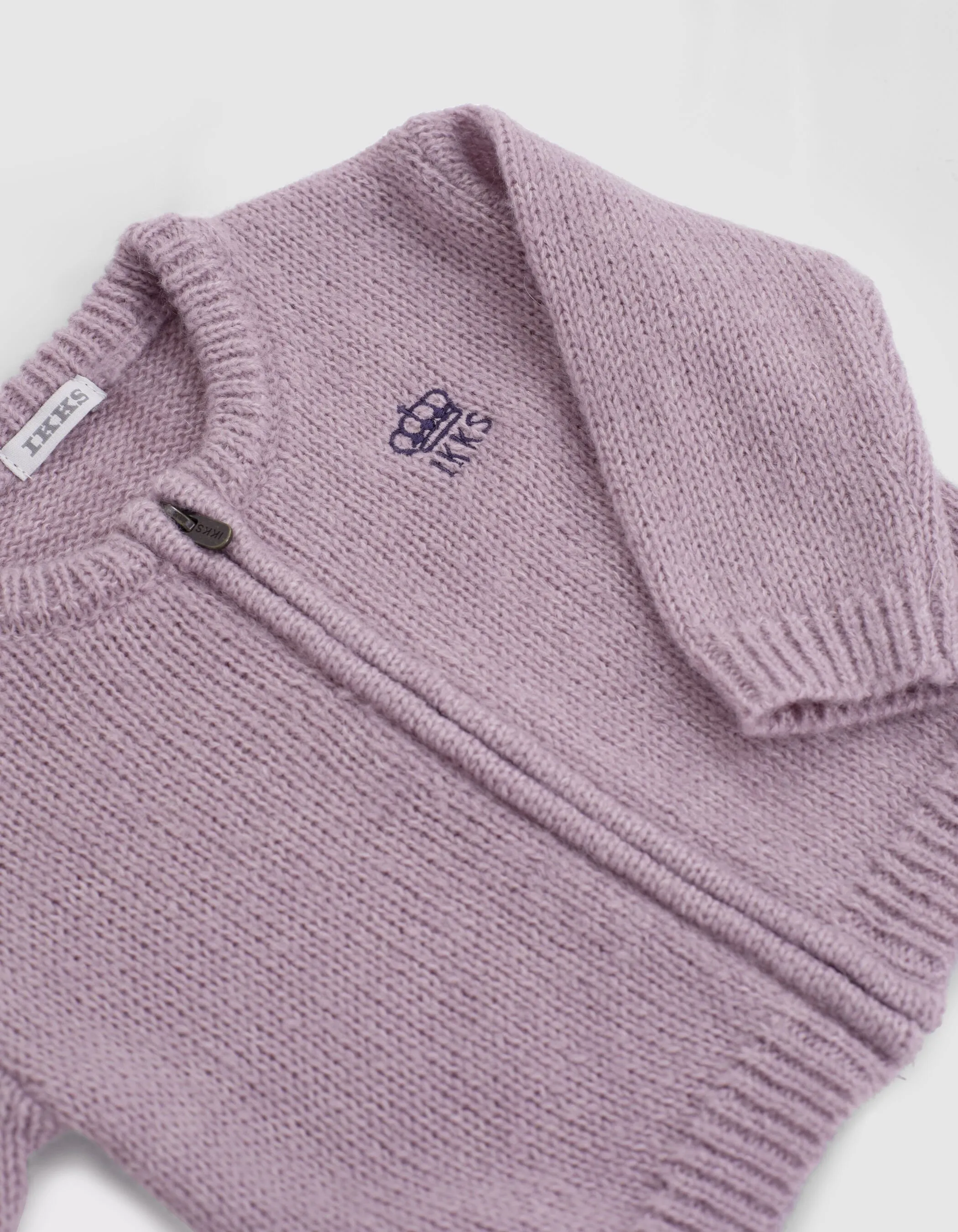 Lilac Knit Zip-Up Baby Girl Cardigan