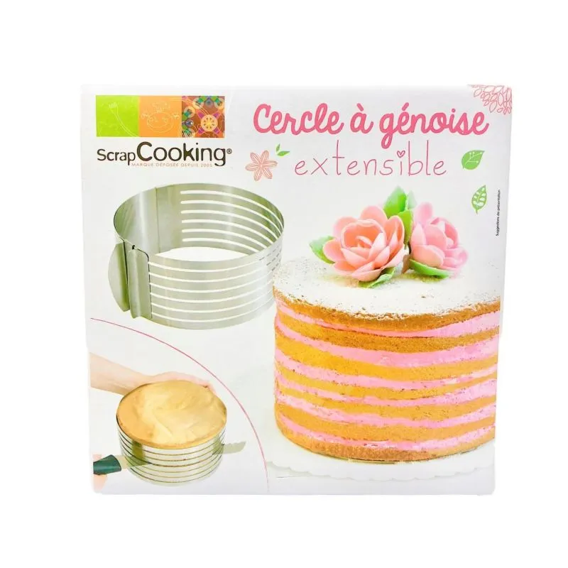 Cercle à génoise extensible entre 16 et 20 cm inox Scrapcooking