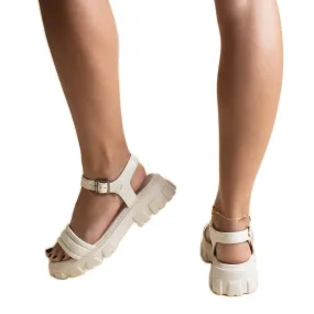 Chunky Beige Sandals by Meredi