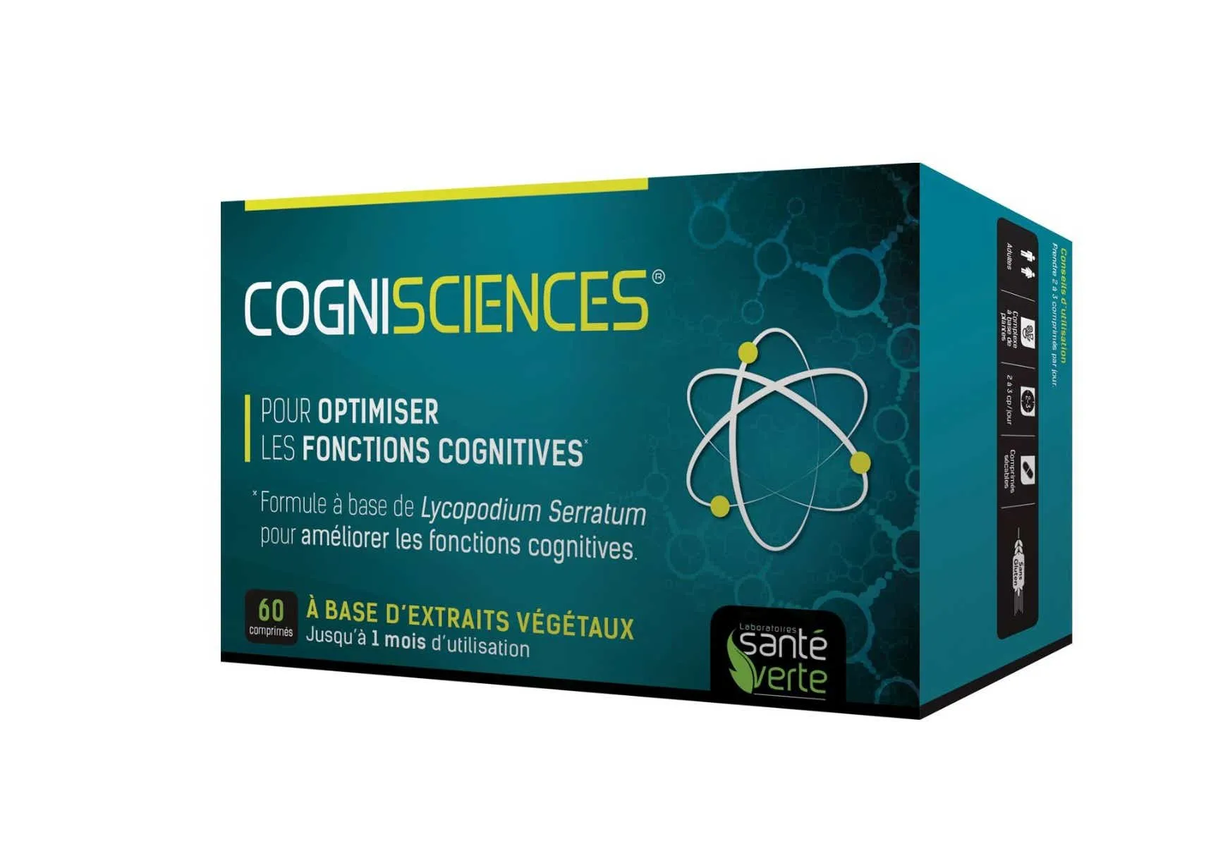 COGNI'SCIENCES -  Complément Alimentaire aux Extraits de Petite Pervenche, 60 comprimés | Sante verte  - Parapharmacie Boti