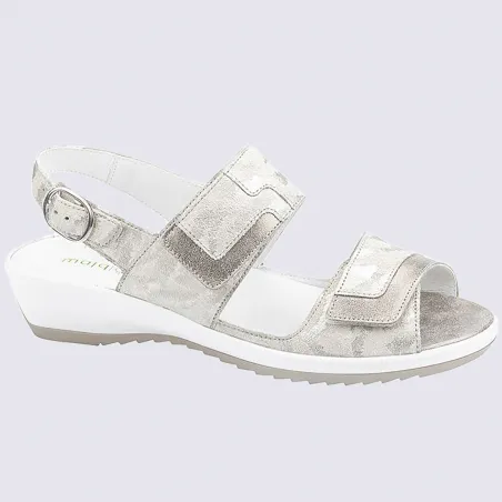 Comfortable women's leather sandals with pearl print by Waldlaufer I Igert Shoe & Leather Goods.