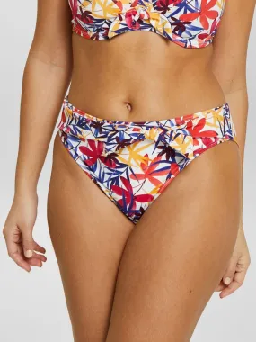 High-waisted swim shorts with 'Sans Complexe' prints - White.