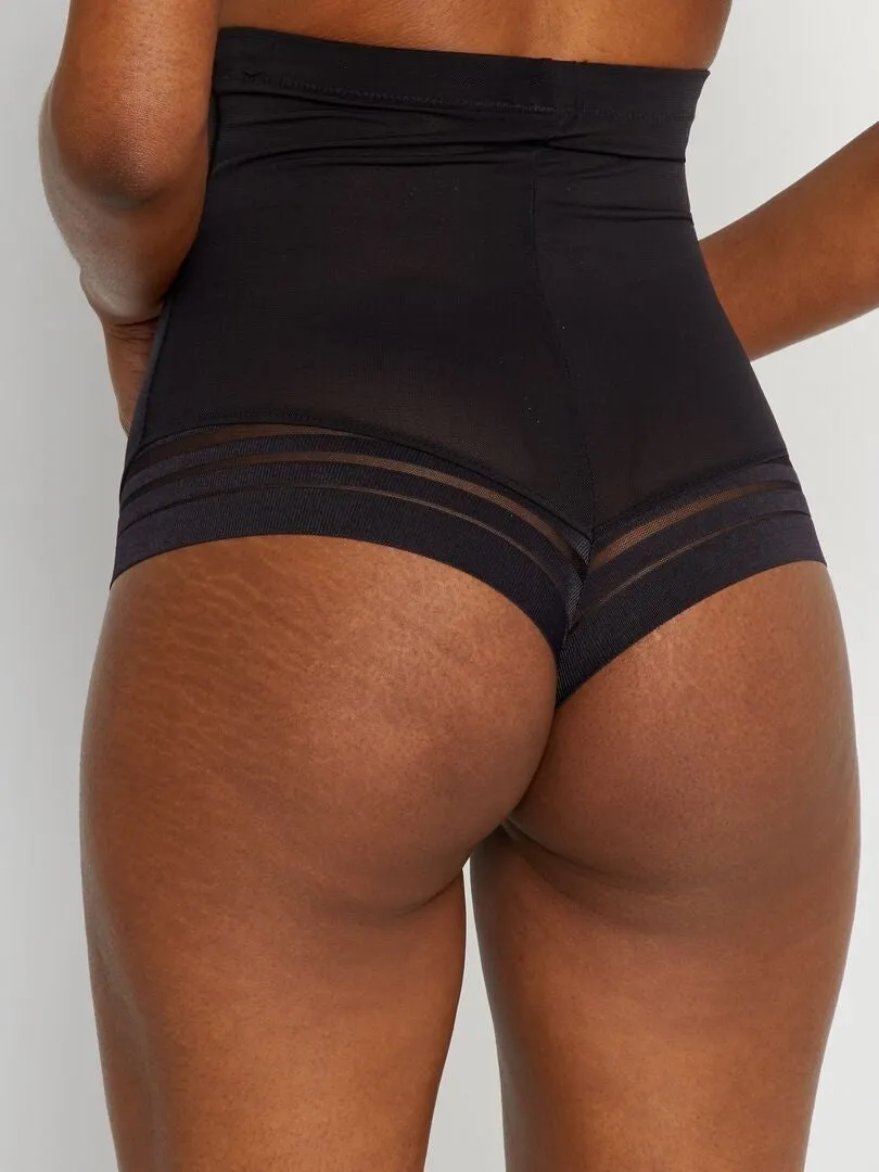 By Bra high-waisted shaping culottes in black