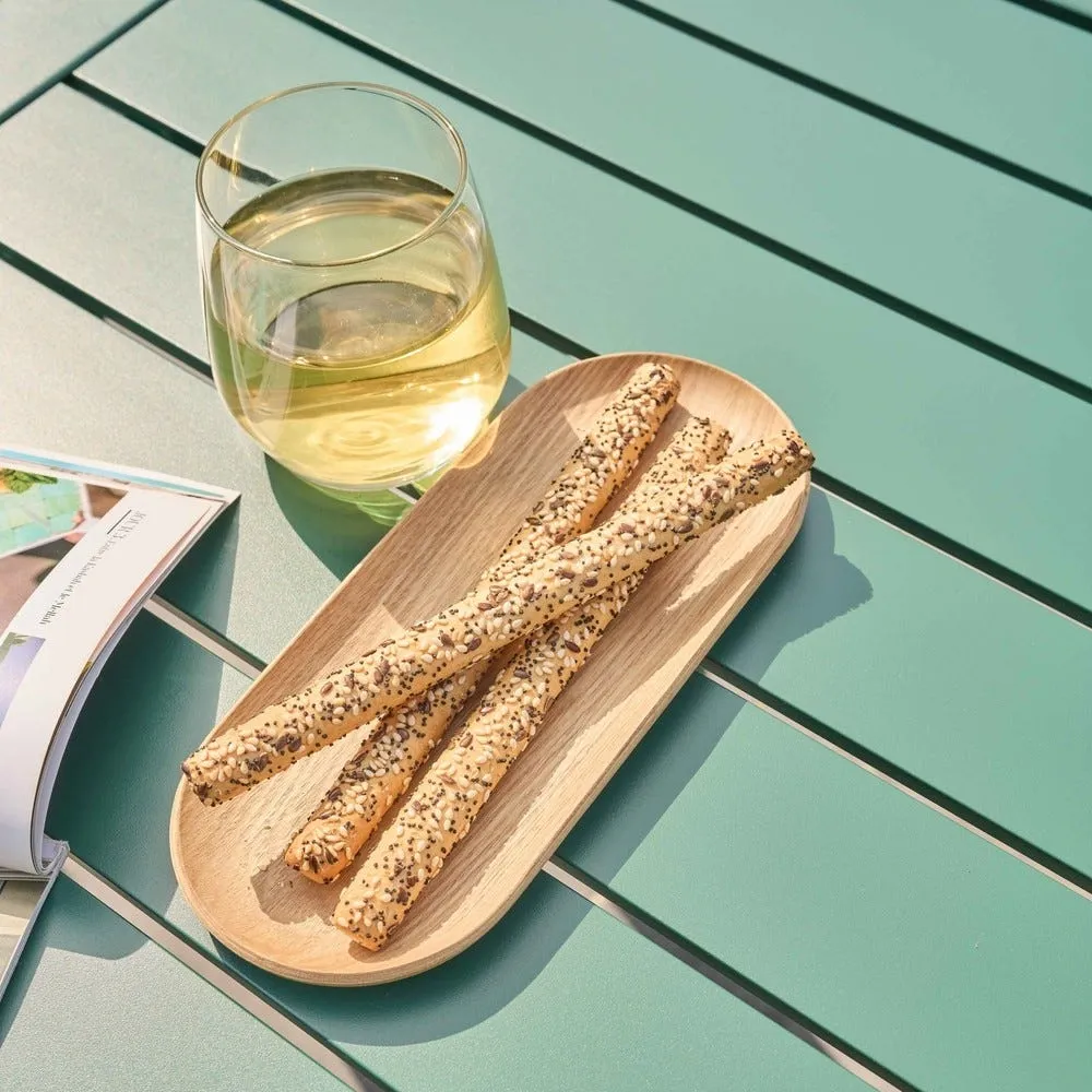 Ensemble table de terrasse (185x92cm) et 8 chaises vert foncé oviala