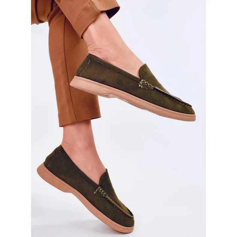 Flexible Women's Green Moccasins by Justt Green
