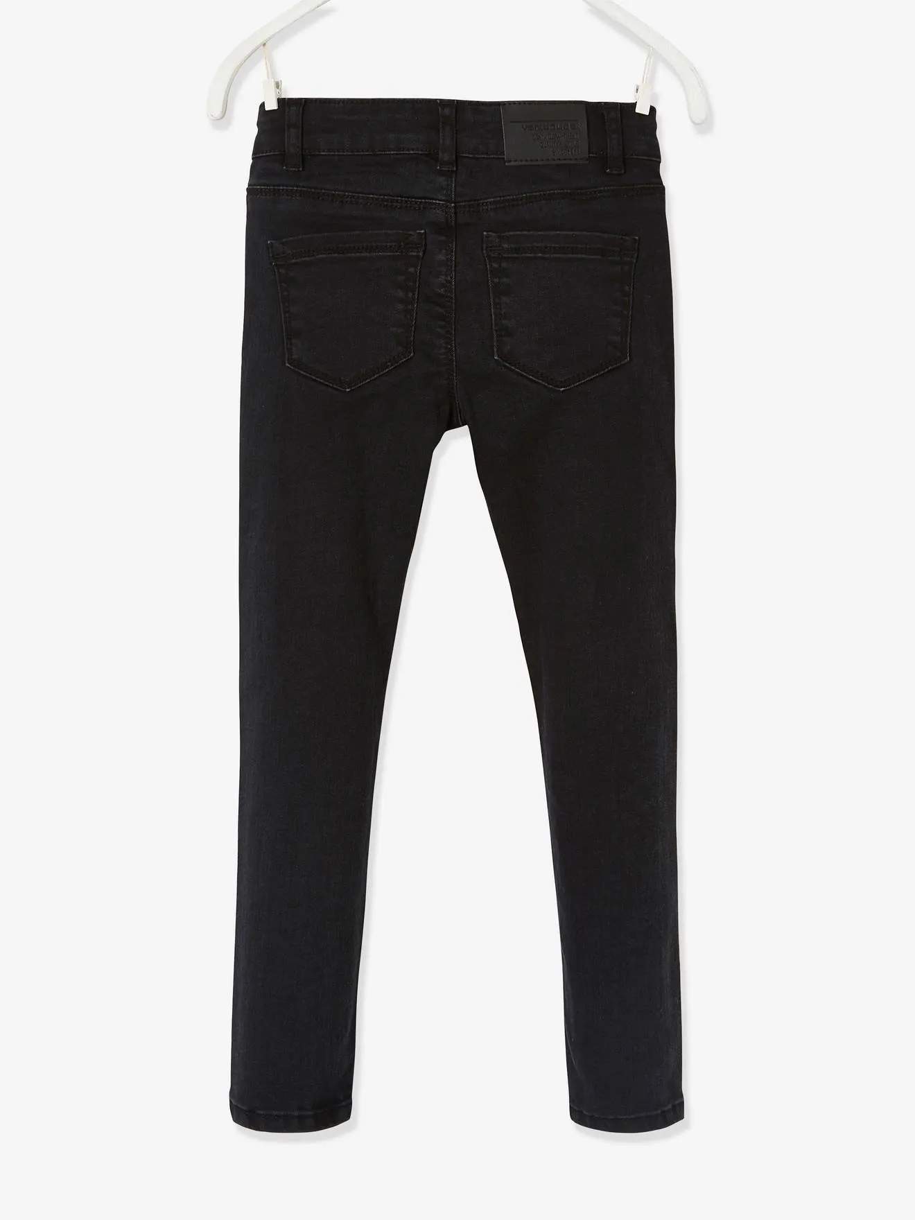Girls' Waterless Black Denim Slim Fit Jeans - Vertbaudet