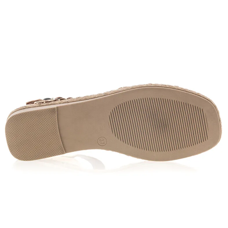 Gold Women's Sandals / Flat Sandals Diabolo Studio: Sandals / Flat Sandals. Besson Shoes.