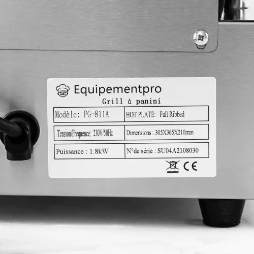 Grill à panini professionnel rainures haut et bas - Equipemenpro