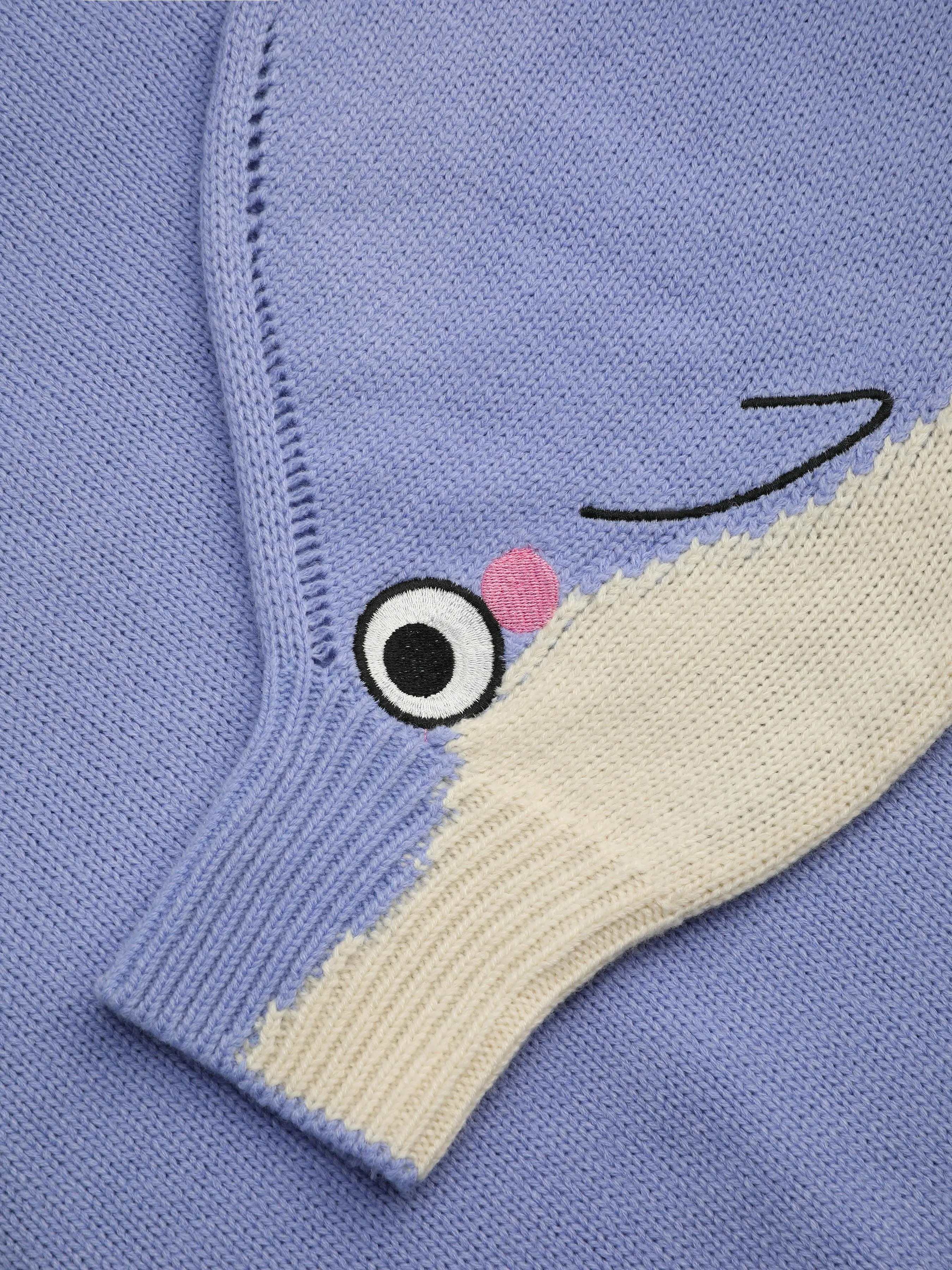  Haut Tricoté à Manches Motif Oie Col Rond Curve & Plus