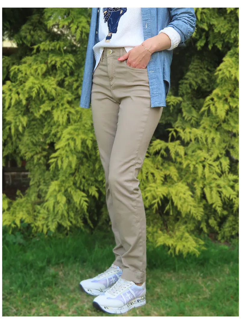 High-waisted navy trousers Islow