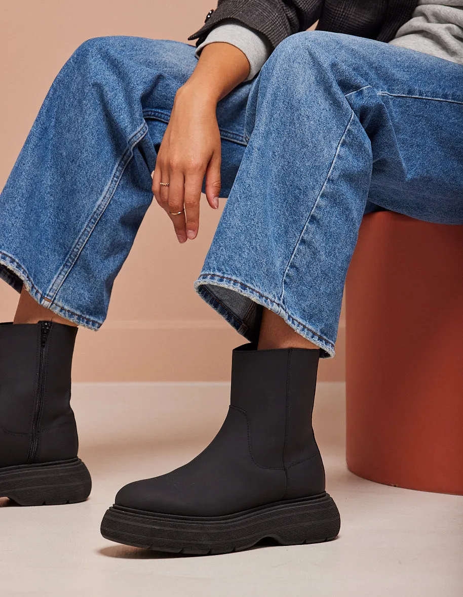 Lina Rubber Black Booties