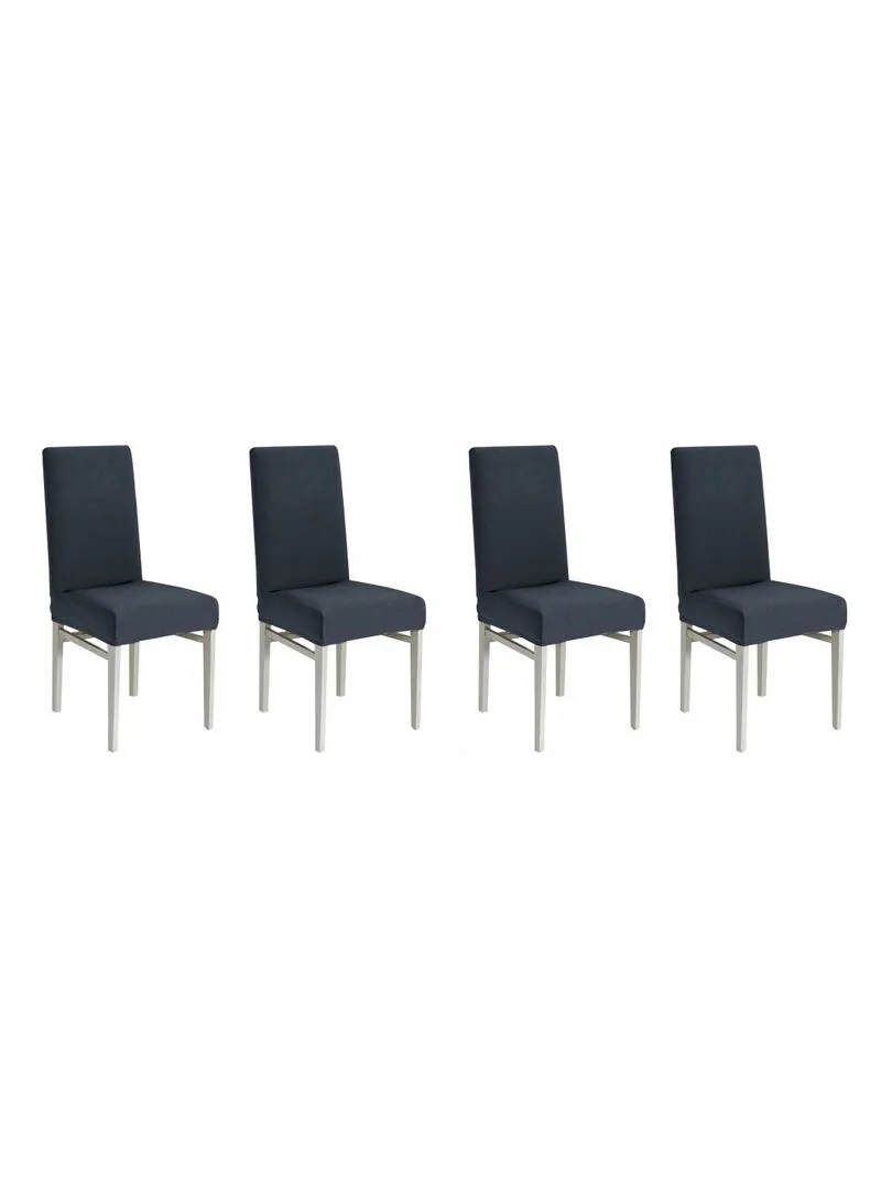 Lot de 4 Housses de chaise extensible Anthracite - gris anthracite