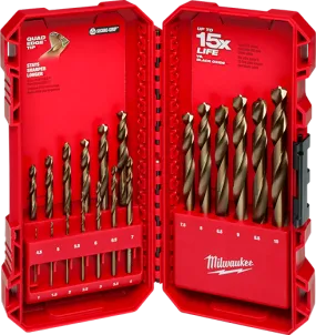 Milwaukee 48-89-2530 Jeu de mèches au cobalt métrique RED HELIXMC - 19 morceaux
