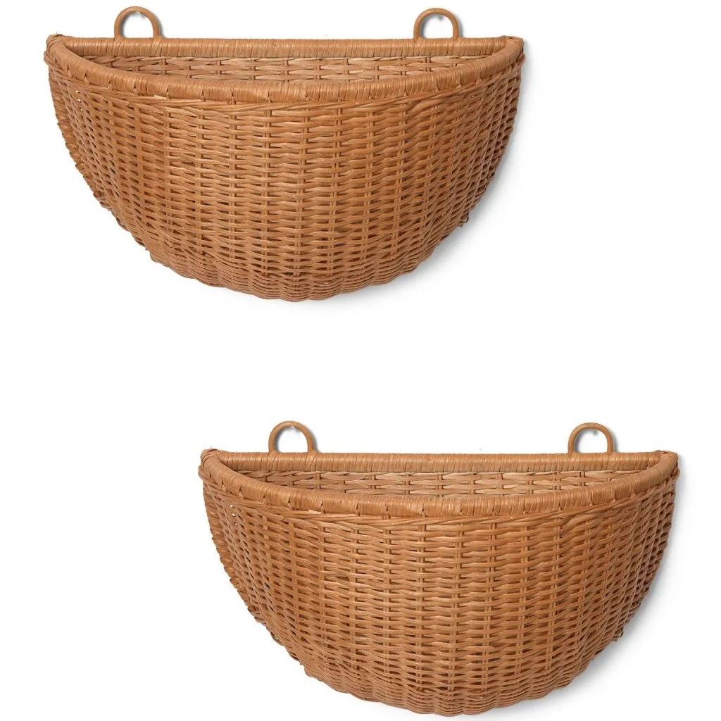 Panier de rangement 45 x 41 cm, set de 2 pc, marron, ratan, ferme LIVING ✔ 89 € ⭕ Kulina