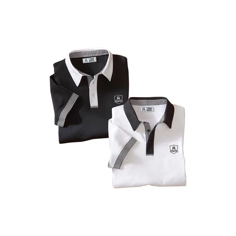 Polos microfibre Black & White - les 2