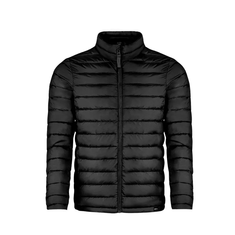 Recycled polyester padded jacket with 1-color printing.