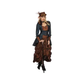 Blue and Brown Steampunk Dress for Women - Magic of Disguise