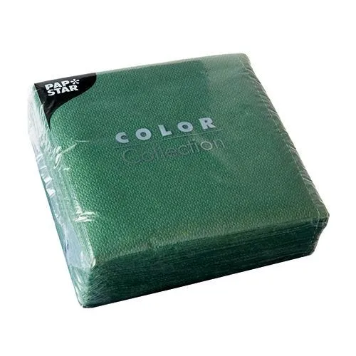 Serviette 1 pli pliage 1/4 33 cm x 33 cm vert foncé par 1200