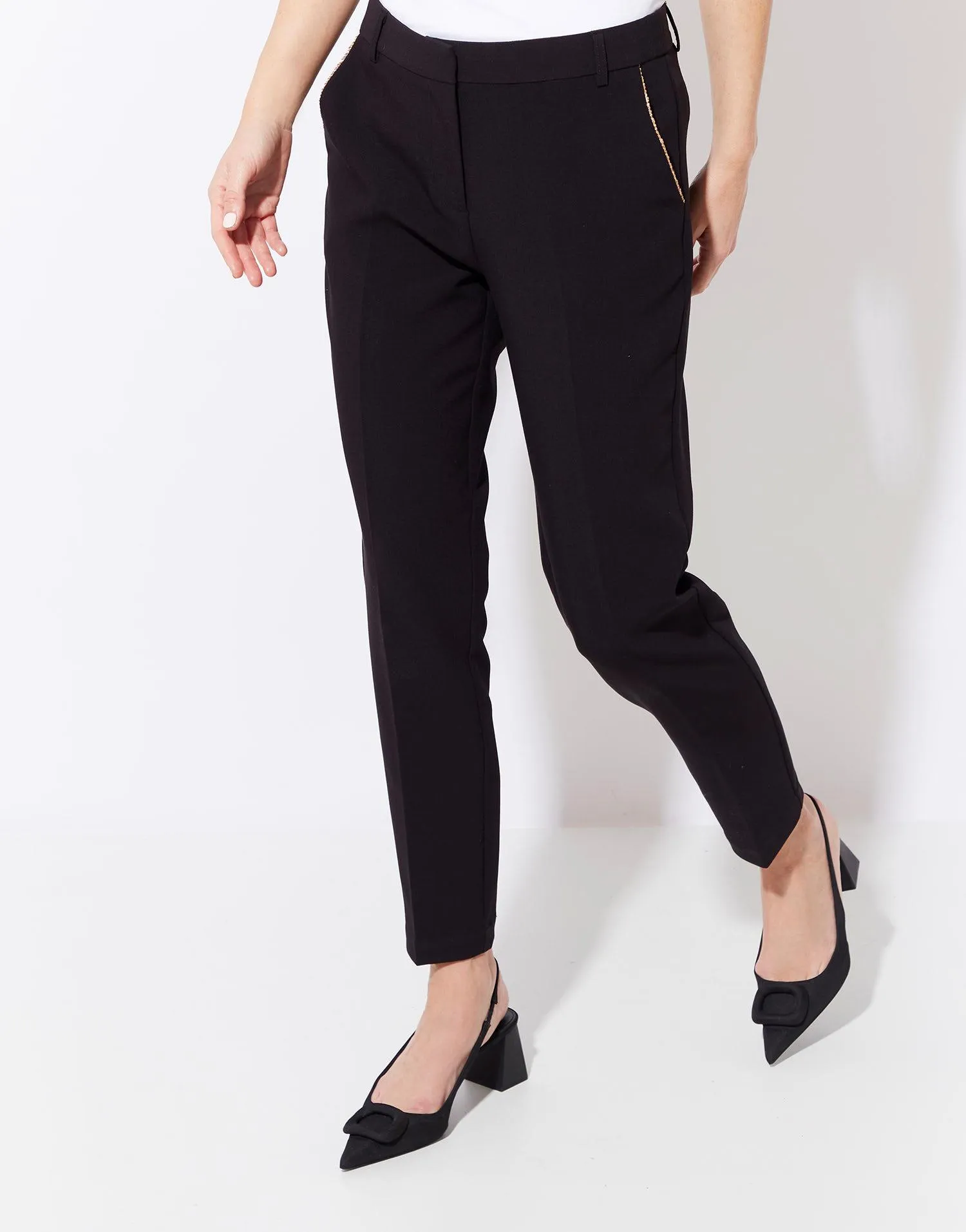 Solid color slim fit 7/8 pants