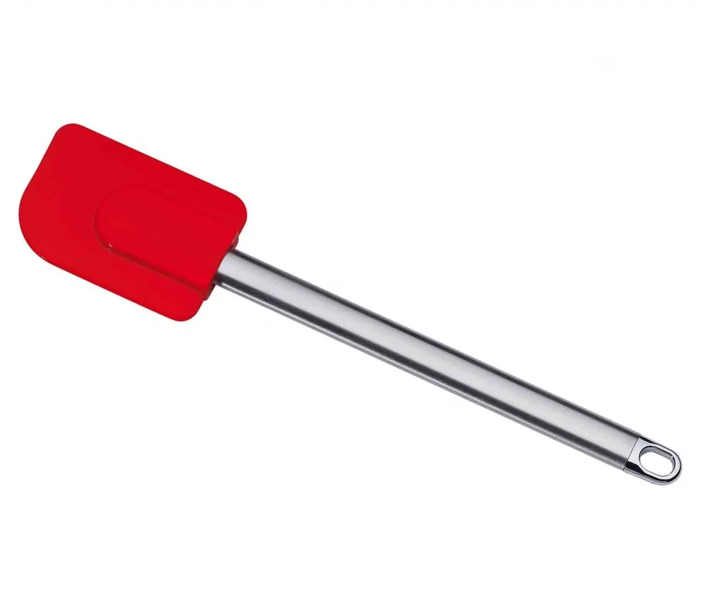 Spatule lèche-plat en silicone rouge avec manche en inox Küchenprofi