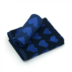 Torchon de Cuisine Bunzlau Castle Hearts Dark Bleu
