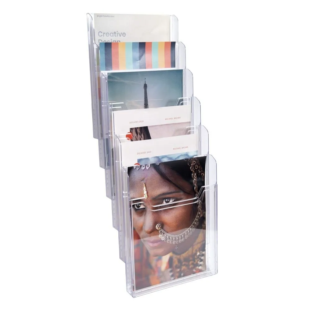 Trieur mural modulable vertical 6 compartiments A4 cristal