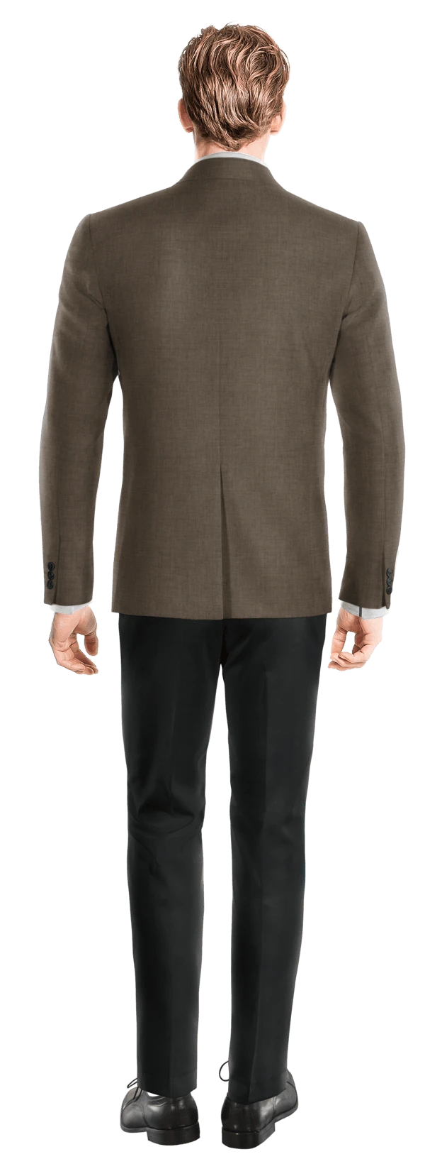 Light Grey Micropattern Linen Crossed Jacket