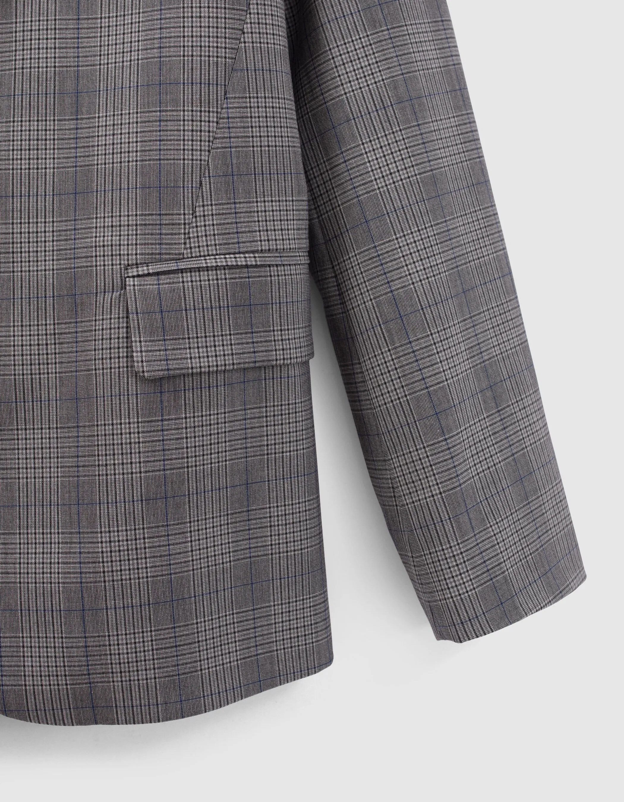 Women's plaid blazer with hooded lining