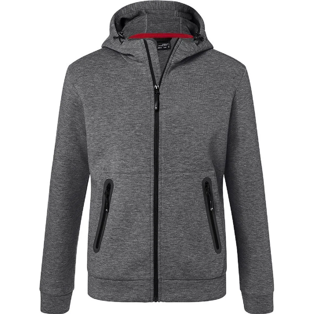 Zippered Hooded Jacket - Men - JN1144 - Dark Heather Gray