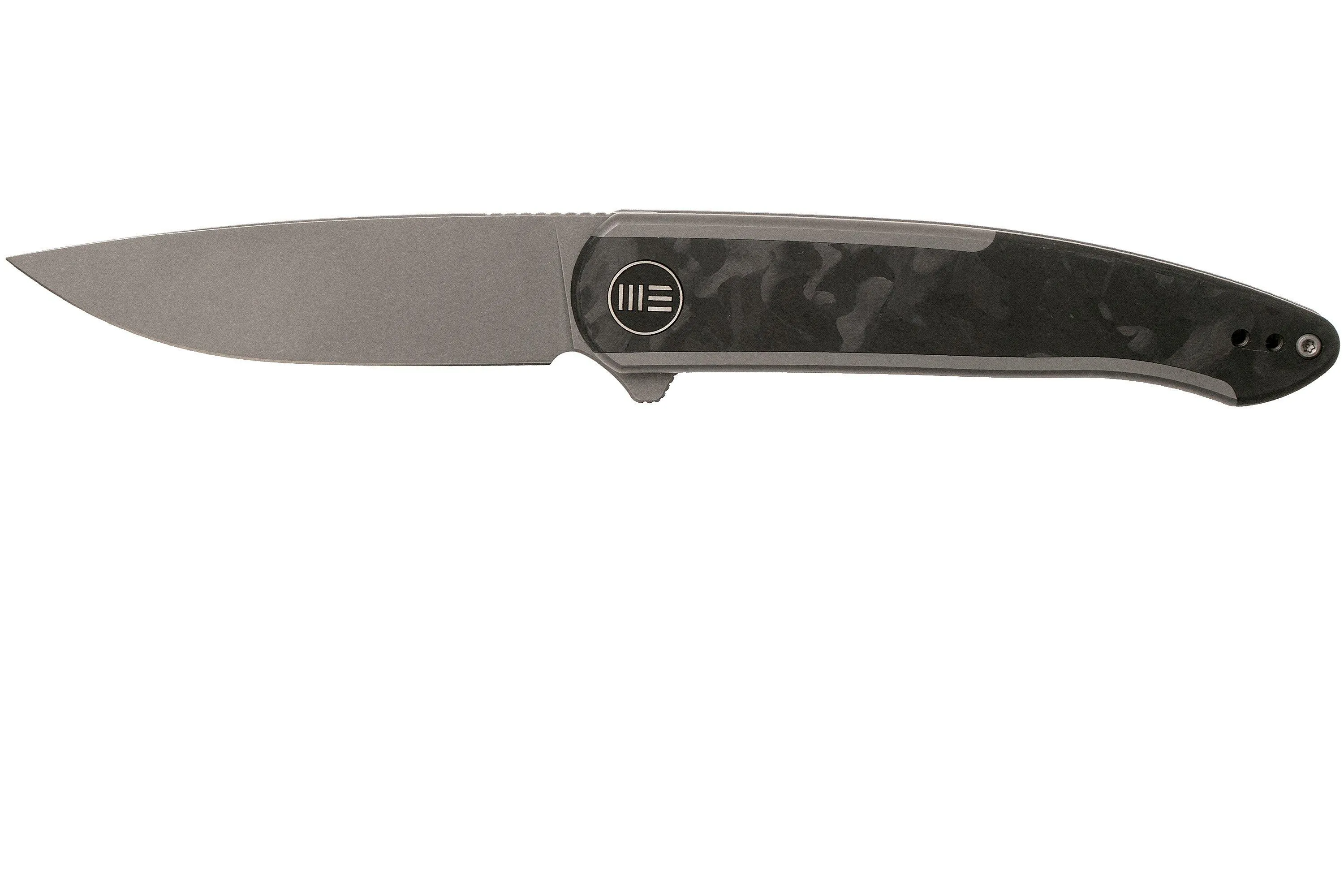 WE Knife Smooth Sentinel WE20043-1 Gray Titanium fibre de carbone, couteau de poche
